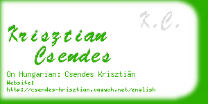 krisztian csendes business card