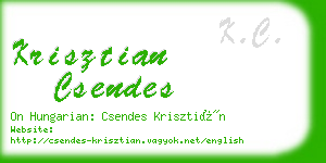 krisztian csendes business card